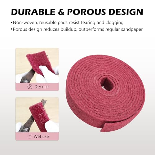 Maroon General Purpose Scuff Pads, Scuffing, Scouring Pad, Sanding, Paint Primer Prep Scratch - Surface Preparation Pad Car Auto Body Woodworking 7447-Premium, 3 Inches * 30 Feet - color: Maroon, style: 3 Inches * 30 Feet
