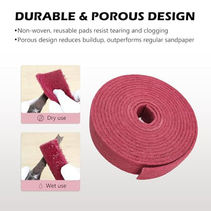 Maroon General Purpose Scuff Pads, Scuffing, Scouring Pad, Sanding, Paint Primer Prep Scratch - Surface Preparation Pad Car Auto Body Woodworking 7447-Premium, 3 Inches * 30 Feet - color: Maroon, style: 3 Inches * 30 Feet
