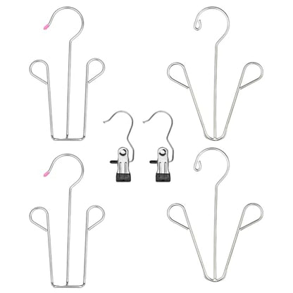 Stainless Steel Shoe Drying Rack 4 Pack, Shoe Hanger(Silver A+B) - color: Silver A+b