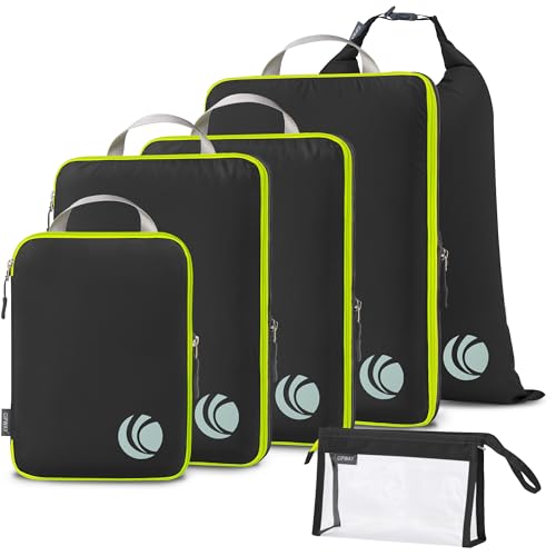 Cipway Compression Packing Cubes for Travel (6 Piece,Black) - color: Black, size: 6PCS
