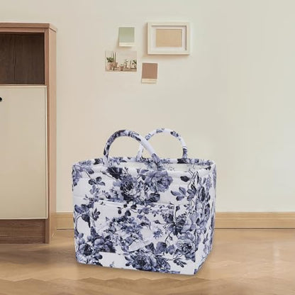 Boho Fabric Storage Basket, Large Capacity Laundry Basket, 12.2'' x 10.23'' x 10.23'' Collapsible Laundry Hamper with Easy Carry Handles (A Multi-Color 1, L) - color: A Multi-Color 1