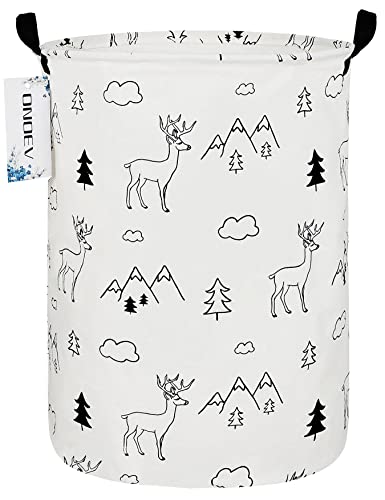 Round collapsible Large Deer Mountain Laundry Hamper for Adults Kids - color: Forest deer