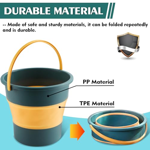 Collapsible Bucket 4.5 Gallon/17L Large Capacity Foldable Cleaning Buckets - color: Large Blue