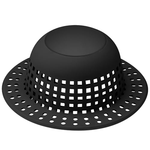 Aluvor Shower Drain Hair Catcher Bathtub Drain Cover Sink Drain Protector - color: All Black