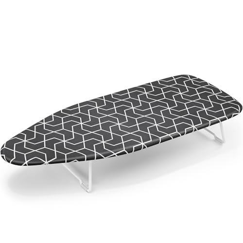 APEXCHASER Small Ironing Board Tabletop, Portable mini Table top Iron Board - color: Gray