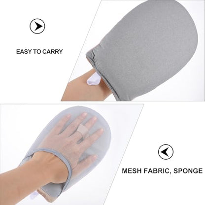 2pcs Heat-Resistant Garment Steamer Ironing Gloves with Finger Loop, Portable Handheld Steamer Mitts for Convenient Clothing Care, Mini Ironing Board for Home Use