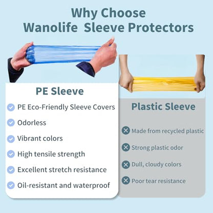 Disposable Arm Sleeves, 100 Pcs Waterproof Plastic Sleeve Protectors, Oilproof Oversleeves Covers - color: Blue-200pcs