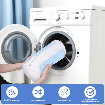 Dntorx 2 PCS Shoe Washing Machine Bags for Washer and Dryer, Blue + White - color: Blue+White