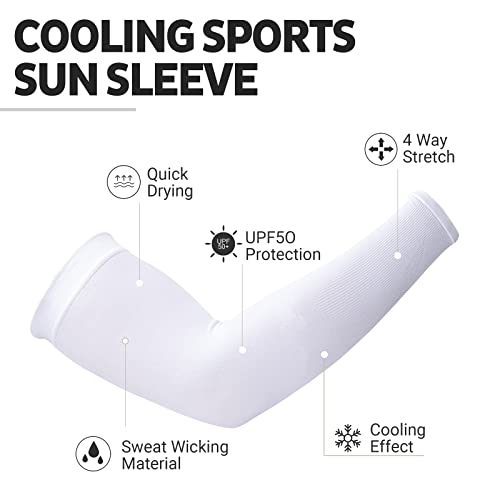 HEGCOIIE UV Sun Protection Arm Sleeves for Men & Women - Tattoo Cover Up - UPF 50 Cooling Sleeve for Golf, Cycling - color: 6 Pairs - Black 2 Pairs & White 2 Pairs & Gray 2 Pairs