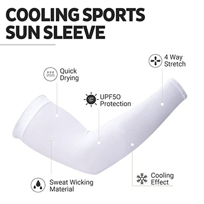 HEGCOIIE UV Sun Protection Arm Sleeves for Men & Women - Tattoo Cover Up - UPF 50 Cooling Sleeve for Golf, Cycling - color: 6 Pairs - Black 2 Pairs & White 2 Pairs & Gray 2 Pairs