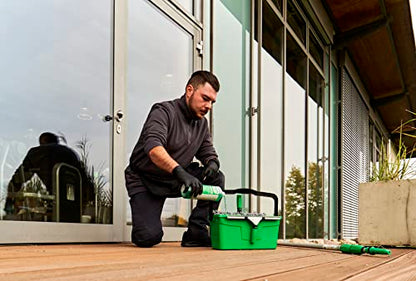 Unger AK015 Window Cleaning Kit PRO Set - Power Washer Sleeve, ErgoTec Squeegee, Bucket 18L, Liquid Glass Cleaner 1L, Safety Glass Scraper, Microfibre Cloth - Professional Window Cleaner, Green