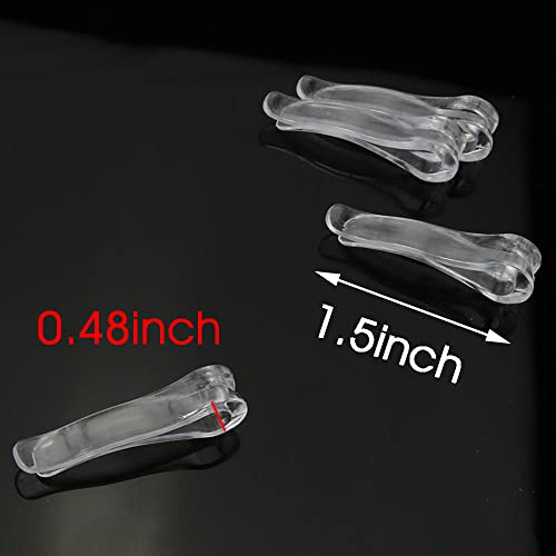 MEETOOT 150pcs Transparent Plastic Alligator Clip 39mm Shirt Fixing Packing Clip U Shape Plastic Clothespins for Ties Socks Pants Shirts - color: Transparent