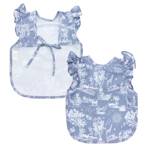 BapronBaby Flutter Baby Led Weaning Infant Feeding Bib Crafting Smock 6M-5T - color: Savanna Blue, size: Preschool 3-5yrs
