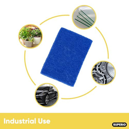 Scouring Pad Non-Scratching Scrubber Non-Scratch Cleaning Scrub Pads Heavy Duty Scouring Pad Reusable Kitchen Scrubbing Pad Pack of 21 Blue, by Superio - color: Blue, size: 21-pack