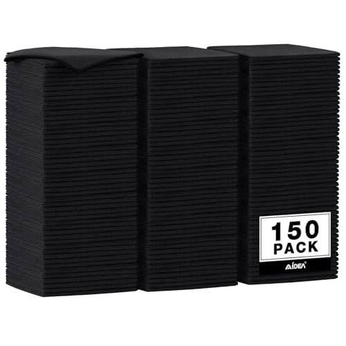 AIDEA Microfiber Cleaning Cloth Black 150PK,Cleaning Rags Shop Towel 12×12" - color: Black, size: 150PK