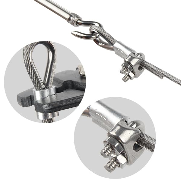 Shineyoo 1/8" Wire Rope Kit，Steel Wire Cable，200FT Turnbuckles for Cables Wire，Vinyl Coated Stainless Steel Cable Wire for Outdoor,Garden,Kitchen,Craft with Turnbuckle - style: 200FT