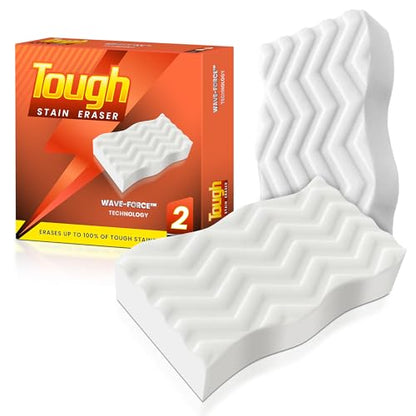 Tough Stain Eraser Sponges, 2 Pack Magic Cleaning Pads
