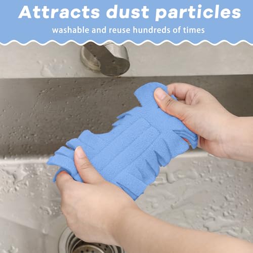 12 Pcs Reusable Duster Refills Washable Pads, Blue - color: Blue