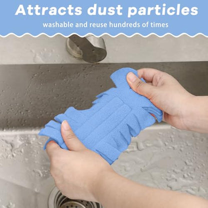 12 Pcs Reusable Duster Refills Washable Pads, Blue - color: Blue