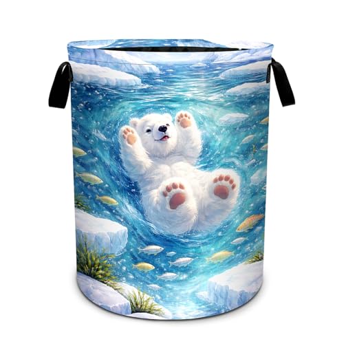Animal Laundry Basket Foldable Laundry Hamper With Handles Clothes Storage Bucket Organizer Laundry Bag For Bedroom Bathroom Laundry Storage 19.6 x 15.7 - color: Animal