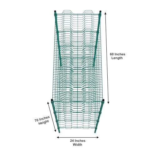 PRO&Family Green Epoxy 4-Tier Commercial Drying Rack with Casters – Heavy Duty Wire Shelving for Dish Drying, Kitchen Storage & Food Service Use (24" x 60" Stationary, 1 1/4" Slots) - size: 24" x 60" Stationary