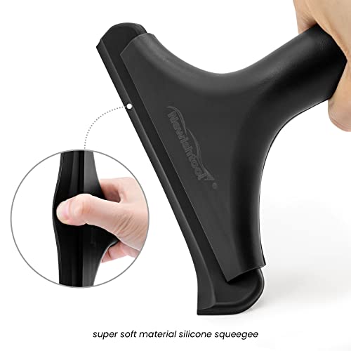 NEWISHTOOL Bathroom Shower Squeegee 5.9 Inch Soft Silicone Blade Squeegee - color: All Black, size: 1PC