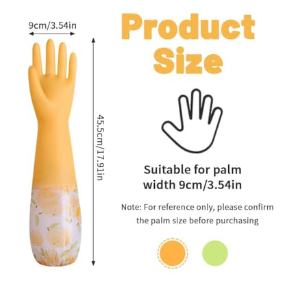 Dishwashing Cleaning Gloves, Rubber Kitchen Glove 2 Pairs