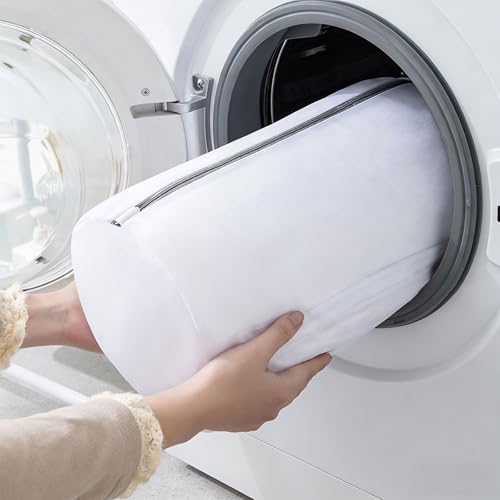 1PCS Mesh Laundry Bags, Protective Washing Bags with Zipper, Delicates Anti Tangle Anti Pilling Travel Storage, White, 7.81×2.48 in - size: 7.81×12.48 in