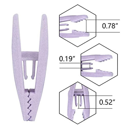 Tinfol Velvet Hanger Clips, 50Pcs Light Purple Strong Finger Flocked Clips, Large Opening Clip, Pants Velvet Clip for Thin Clothes Hangers - color: Light Purple, size: 50PC