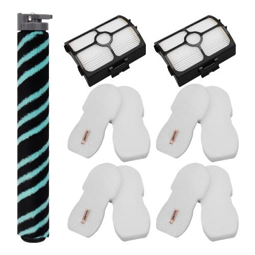 HZ4001AMZ Replacement for Shark HZ4002 Stratos Ultralight Corded Stick Vacuum, Replace part XFFKHZ3000 XHFHZ3000, 1 Roller Brush (for HZ4002, HZ4001AMZ) + 2 HEPA Filter + 4 Foam & Felt Filters - color: Blue-1+2+4