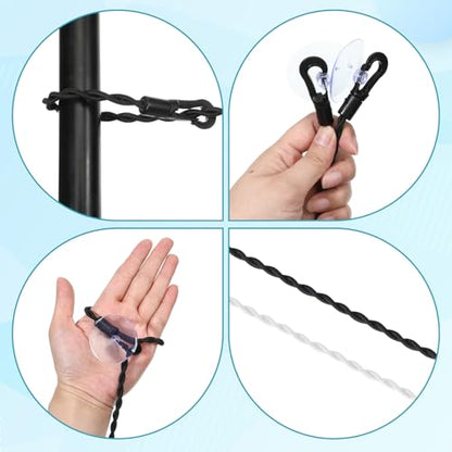 2 Pcs Travel Clothes Line, Portable Clothesline with Hooks and Suction Cups Retractable Travel Clothesline for Hotel Room Camping Clotheslines Accessories Cruise for Hanging Clothes