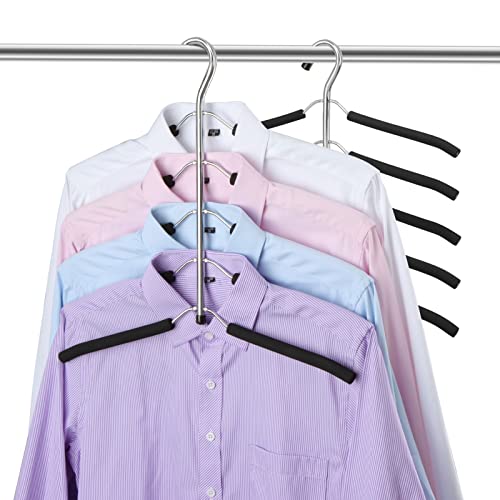 DOIOWN Blouse & Shirt Hangers - Non Slip Space Saving Stainless Steel Closet Organizer (2 Pack)