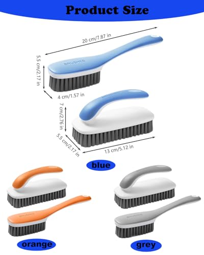 Scrub Brush for Stains-2 Pack Fabric Cleaning Brush,Laundry Stain Remover Brush,Clothes Scrub Brushes Cleaner Soft Bristle Scrubbing Brushes Household Cleaning for Carpet Clothes Bags & More (Gray) - color: Gray