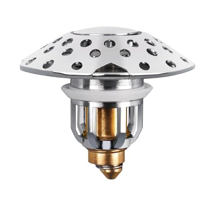 Bathtub Drain Stopper, Tub Stopper with Bathtub Drain Hair Catcher, Universal 2 in 1 Bathroom Sink Stopper for 1.26-1.6 Inch Drain Holes