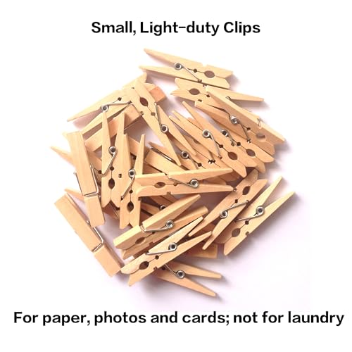 LWR CRAFTS Wooden Small Clothespins 1-7/8" 4.8cm 50 Pieces Per Pack (Natural) - color: Natural