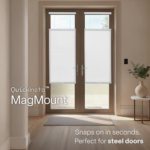 REGAL estate Magnetic Top Down Bottom Up Door Shades, White, 25 x 48 in - color: Magmount Tdbu Shades - White, size: 25"W x 48"H