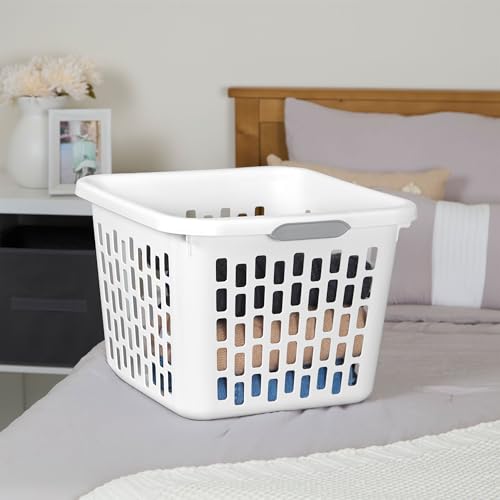 Sterilite Square Laundry Basket, Plastic Clothes Hamper, 6-Pack - color: 1.5 Bushel - White, size: 6 Pack