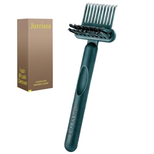 Hair Brush Comb Cleaning Tool Comb,2-in-1 Hair Brush Cleaner Tool, Portable Remover Rake for Removing Hair Dust, Home and Salon Use (Sage Green) - color: 1 Pack-SageGreen