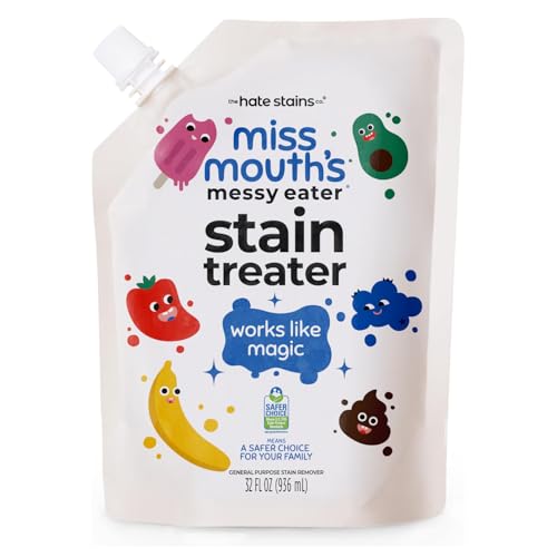 Miss Mouth's Messy Eater Stain Treater - 32oz Refill - Newborn & Baby Essentials - No Dry Cleaning Food, Grease, Coffee Off Laundry, Underwear, Fabric - style: Single (32oz)