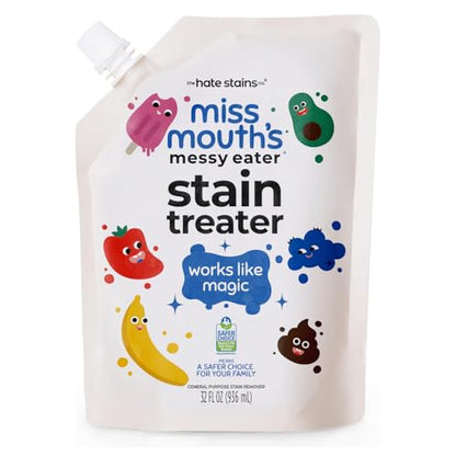 Miss Mouth's Messy Eater Stain Treater - 32oz Refill - Newborn & Baby Essentials - No Dry Cleaning Food, Grease, Coffee Off Laundry, Underwear, Fabric - style: Single (32oz)