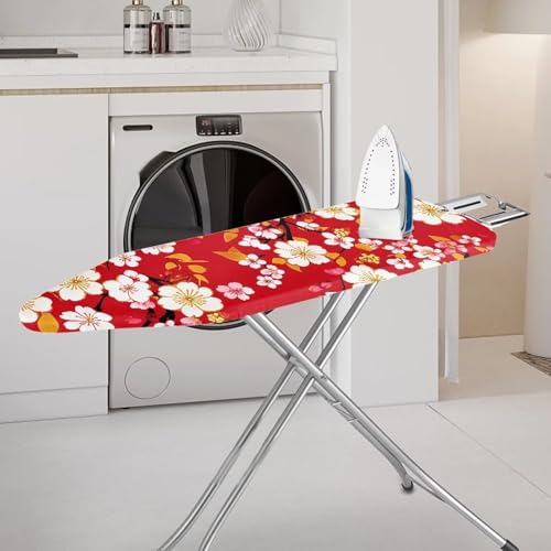 Ironing Board Cover,Flower Pretective Covers 15 x 54 Heavy Duty Iron Board Covers Standard Size Padding Decorative Covers for Most Iron Boards Ironing Pad Cover - color: Flower Print