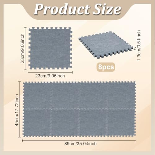 ACRNIGHEET 8 Pack Wool Ironing Mat, 17.7" x 35" Ironing Pad, Heat-Resistant Double Non-Slip Sided Spliceable, Wool Pressing Mat for Quilting, Garment Making, and Large Fabric Projects