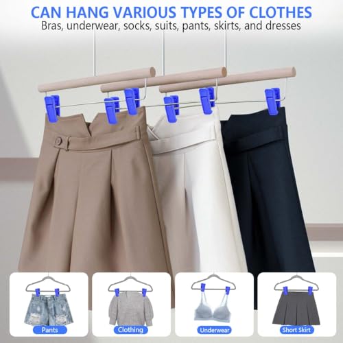 KISEER 80 Pcs Plastic Baby Hanger Clips Slim-line Finger Clips Set for Clothes Hanger Velvet Hanger (Blue) - color: Blue, size: 80 Pcs