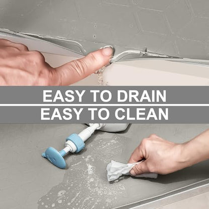 Under Sink Mat, 34"x22" Waterproof Tray for Cabinet, Holds 3 Gal - color: Khaki, size: 22"W x 34"L