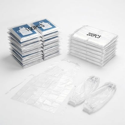 Disposable Aprons with Sleeves 100 Aprons 200 Arm Covers