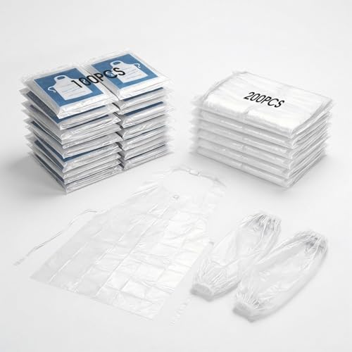 Disposable Aprons with Sleeves 100 Aprons 200 Arm Covers