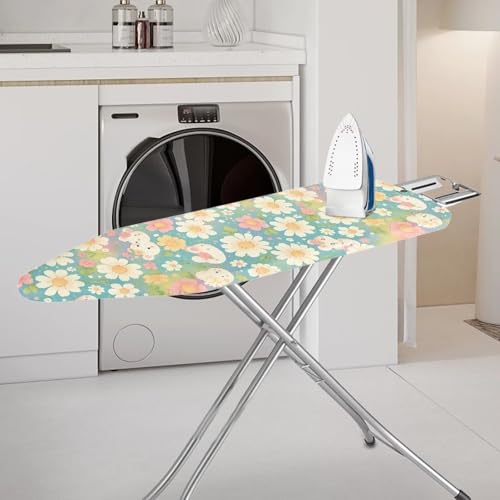 Ironing Board Cover, Universal Stretchy Stain Reisstant Protector for Ironing Board with Elastic Edge Ironing Board Accessories Lightweight Fashion Household Items Pink Flower - color: Little Pink Flower