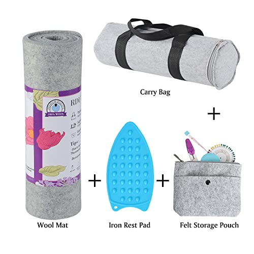 Rdutuok Wool Pressing Mat, 54in x 15in, 100% New Zealand Wool Ironing Mat - size: 54" x 15"