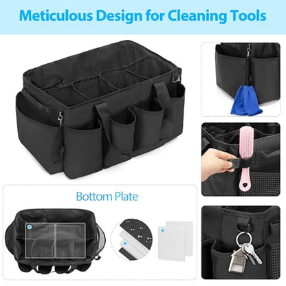 HODRANT Extra-Large Cleaning Caddy with Handles & Multi Pockets - color: Black