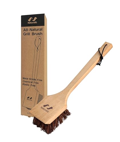 All-Natural Wooden Grill Brush and Grill Cleaner | Works as Scraper Tool for Tough Grill Residue | Bristle-Free Grill Brush for Outdoor Grill | Safe Grill Rescue Brush and BBQ Cleaner